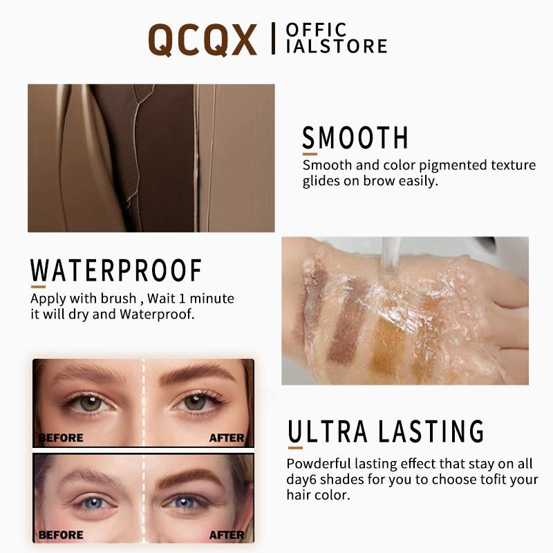 【Qcqx】Eyebrow Tint Kit - Long-Lasting, Waterproof Brow Dye Gel Set | Smudge-Proof Brow Color