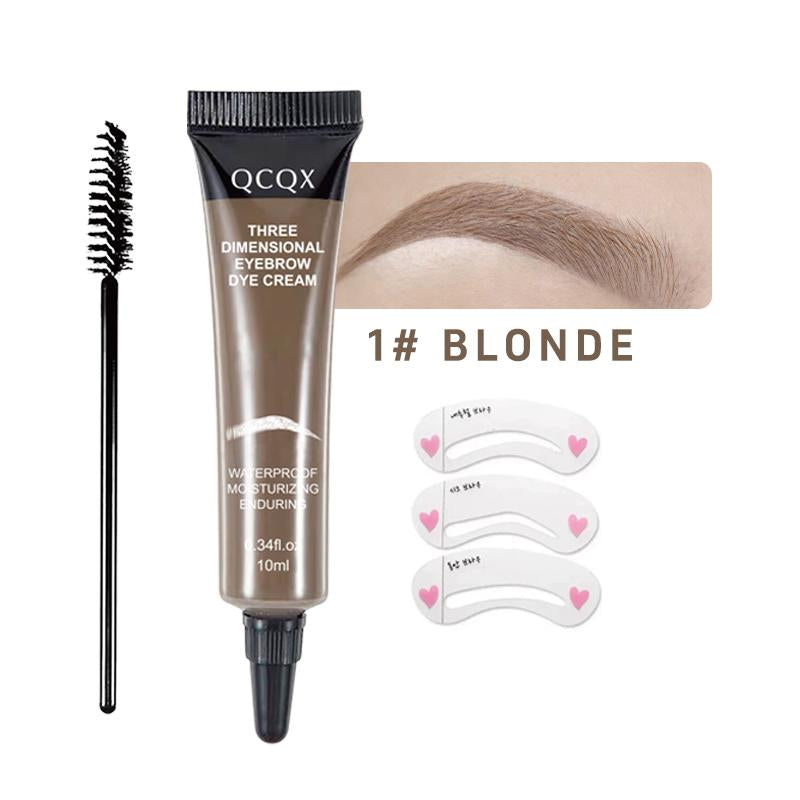 【Qcqx】Eyebrow Tint Kit - Long-Lasting, Waterproof Brow Dye Gel Set | Smudge-Proof Brow Color