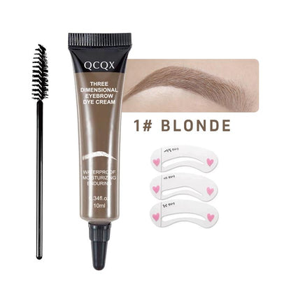 【Qcqx】Eyebrow Tint Kit - Long-Lasting, Waterproof Brow Dye Gel Set | Smudge-Proof Brow Color