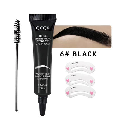 【Qcqx】Eyebrow Tint Kit - Long-Lasting, Waterproof Brow Dye Gel Set | Smudge-Proof Brow Color