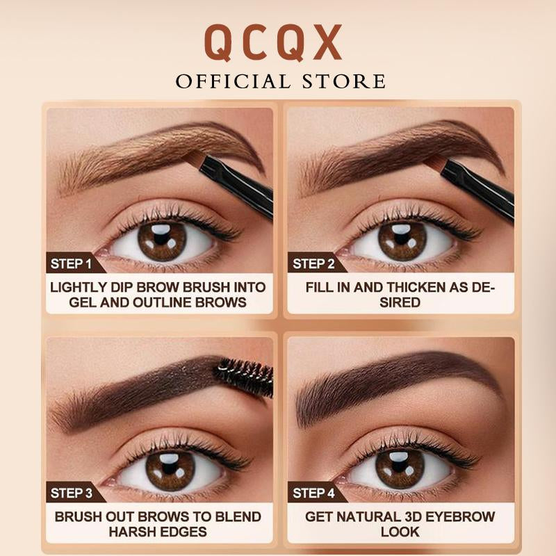 【Qcqx】Eyebrow Tint Kit - Long-Lasting, Waterproof Brow Dye Gel Set | Smudge-Proof Brow Color