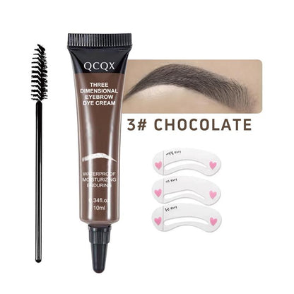 【Qcqx】Eyebrow Tint Kit - Long-Lasting, Waterproof Brow Dye Gel Set | Smudge-Proof Brow Color